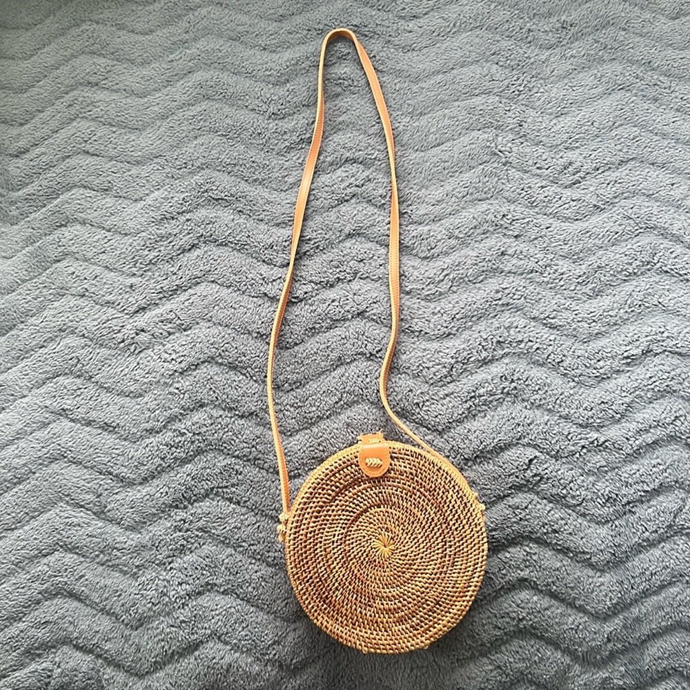 Authentic circle Bali rattan bag!